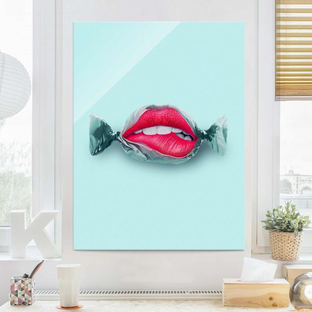 decoraçao para parede de cozinha Candy With Lips