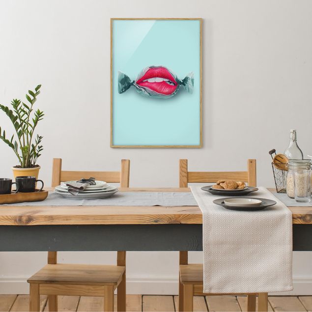 quadros modernos para quarto de casal Candy With Lips