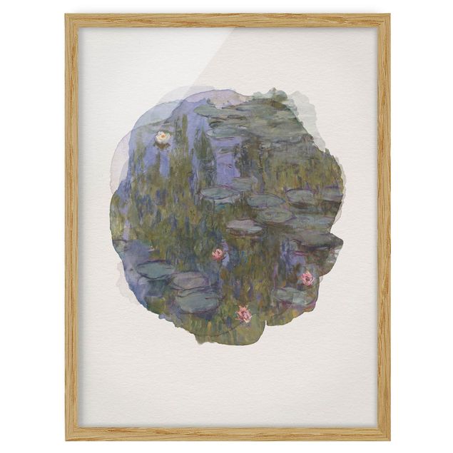 quadro com paisagens WaterColours - Claude Monet - Water Lilies (Nympheas)