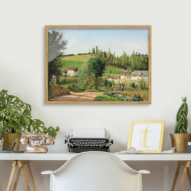 Quadros movimento artístico Impressionismo Camille Pissarro - Hamlet In The SurRolling Hillss Of Pontoise