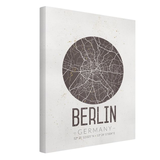 Quadros mapa mundi City Map Berlin - Retro