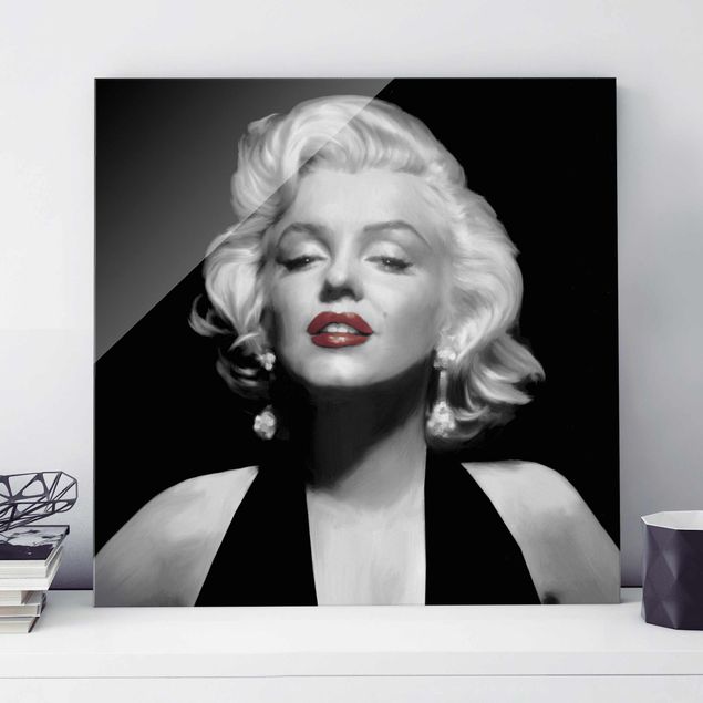 decoraçao para parede de cozinha Marilyn With Red Lips