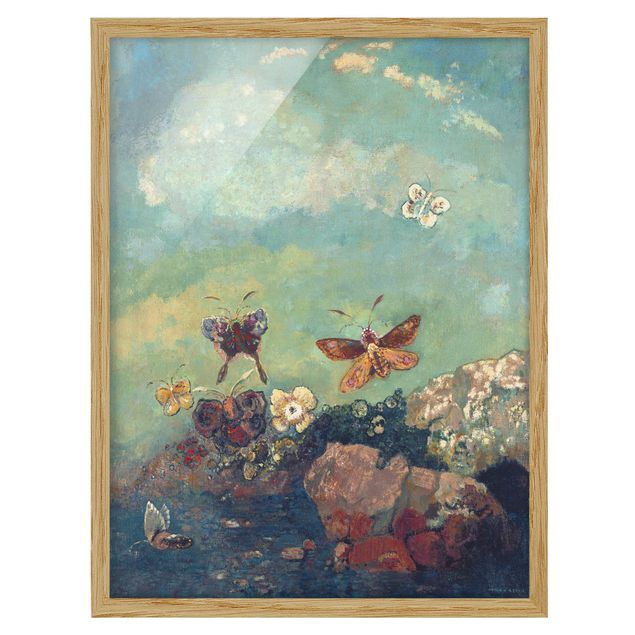 Quadros com moldura animais Odilon Redon - Butterflies