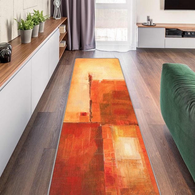 tapete para sala moderno Abstract Orange Brown