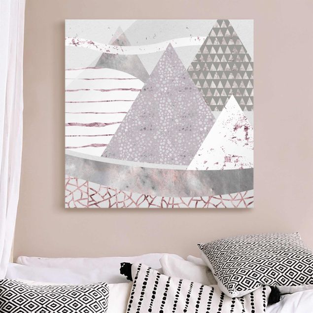 decoraçoes cozinha Abstract Mountain Landscape Pastel Pattern