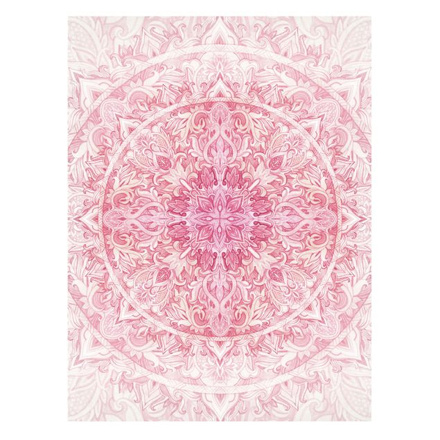 Quadros rosas Mandala WaterColours Sun Ornament Light Pink