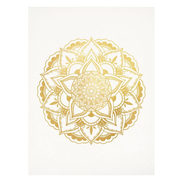 Quadros decorativos Mandala Illustration Ornament White Black