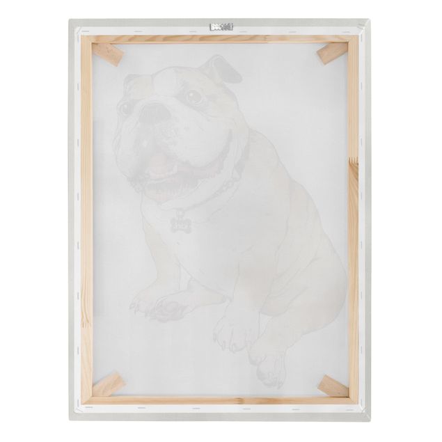 Telas decorativas animais Illustration Dog Bulldog Painting