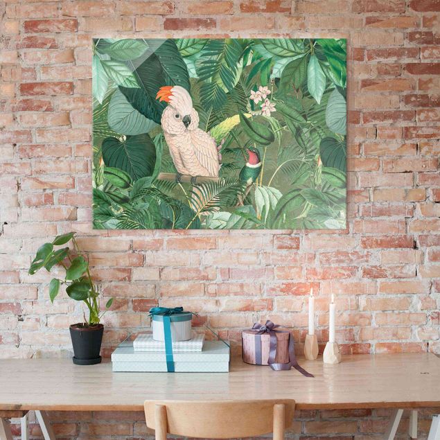 decoraçoes cozinha Vintage Collage - Kakadu And Hummingbird