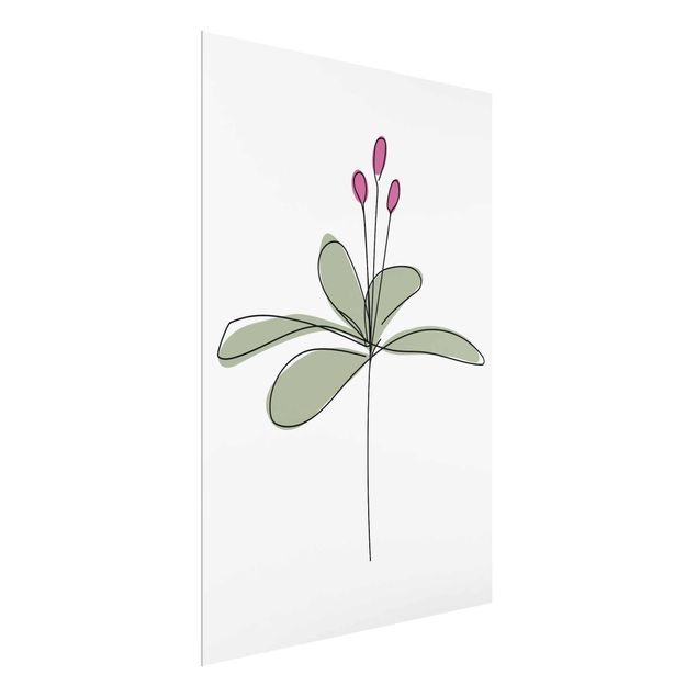 Quadros em vidro flores Lily Line Art