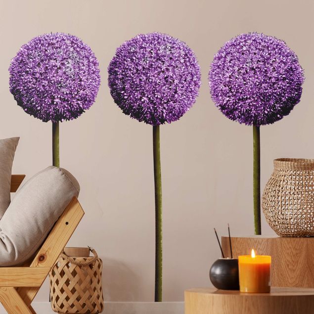 Autocolantes de parede flores Allium Ball Blossoms Set of 3