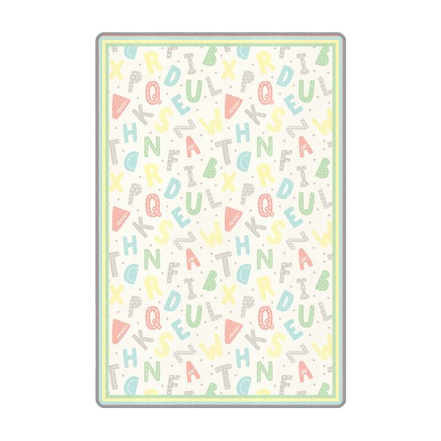 Tapetes Alphabet In Pastel Colours With Frame