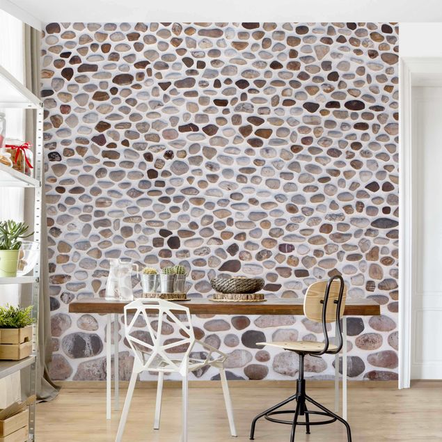 papel de parede imitando pedrinhas Andalusian Stone Wall