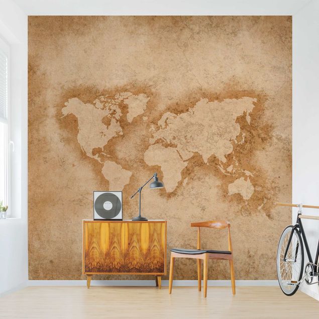 Papel de parede vintage Antique World Map