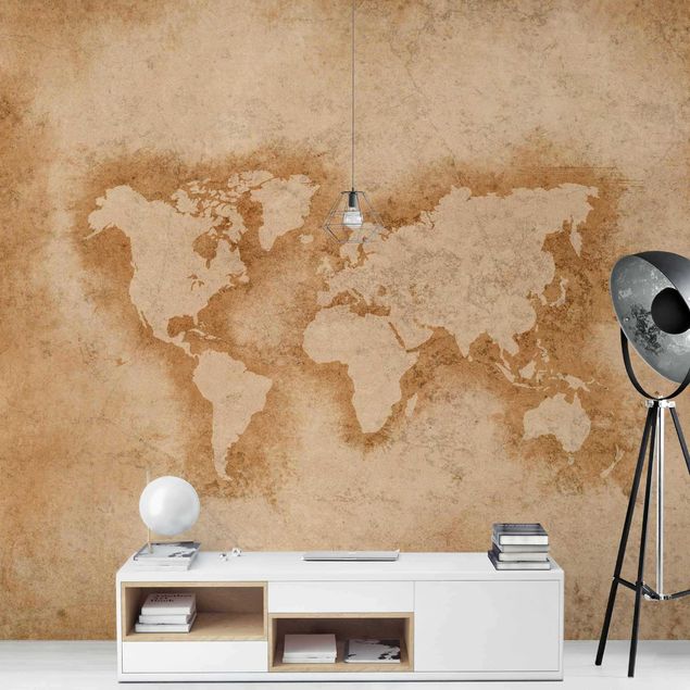 Papel de parede mapa mundi Antique World Map