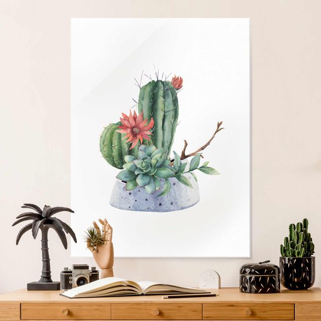 decoraçao cozinha Watercolour Cacti Illustration