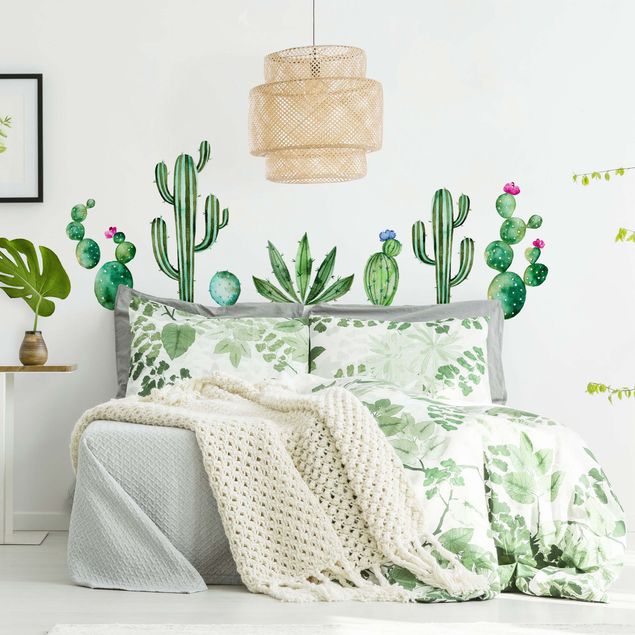 Autocolantes de parede Watercolor cactus set