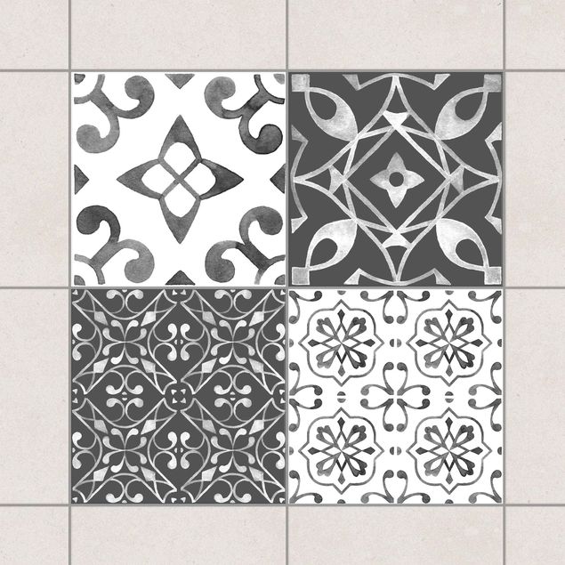 decoraçao para parede de cozinha Watercolour Pattern Gray White No.1