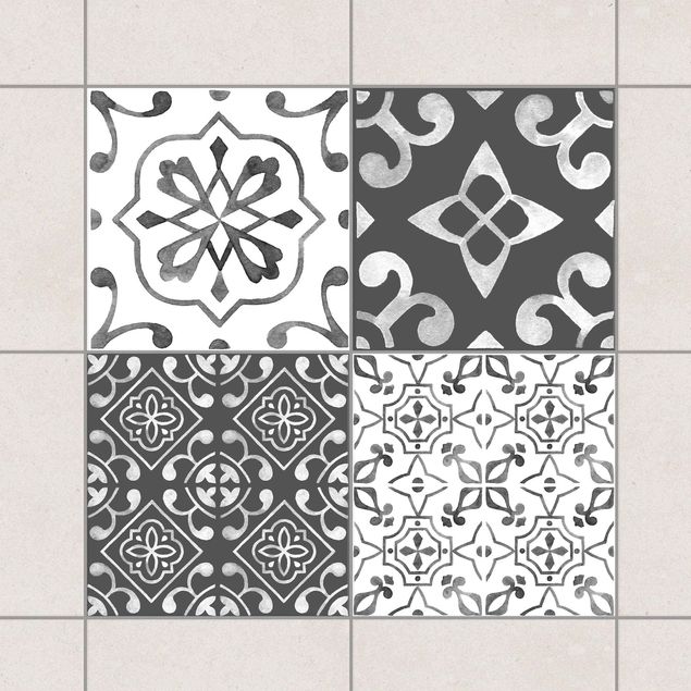 decoraçoes cozinha Watercolour Pattern Gray White No.2