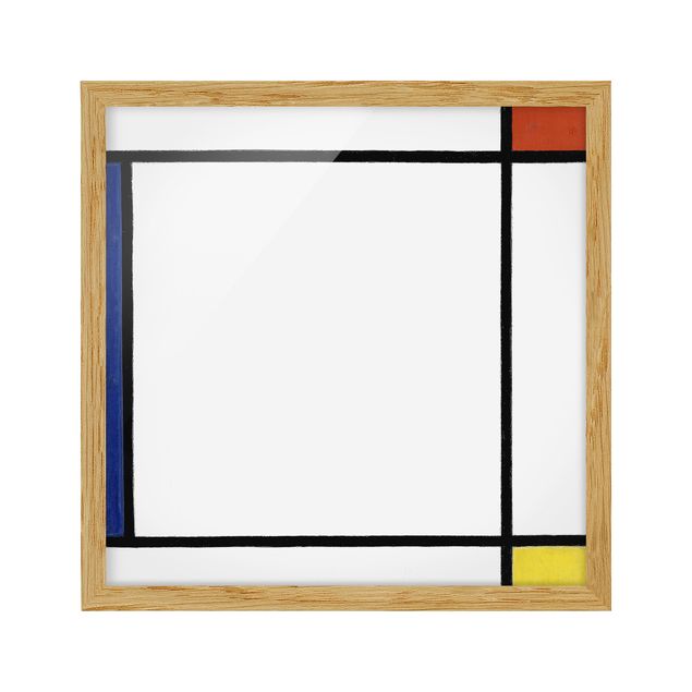 Quadros com moldura abstratos Piet Mondrian - Composition III with Red, Yellow and Blue