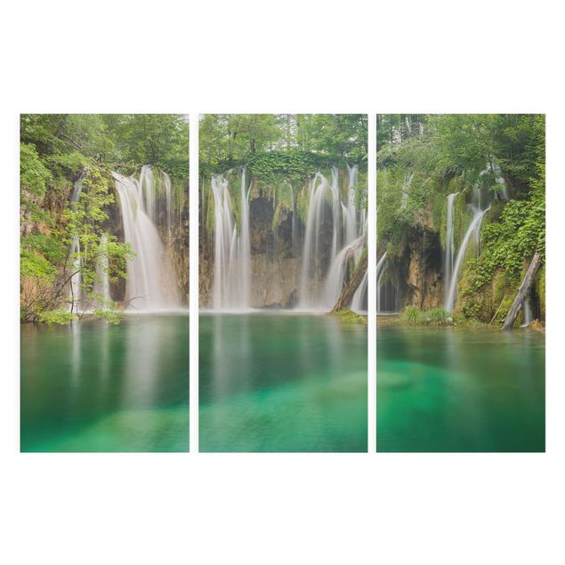 Telas decorativas paisagens Waterfall Plitvice Lakes