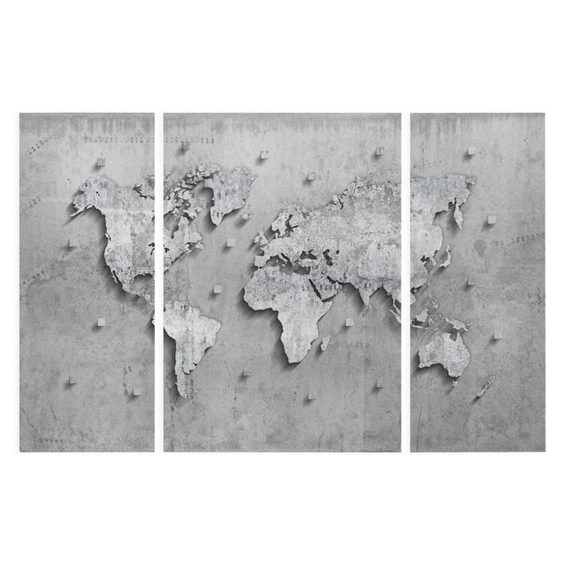Telas decorativas mapas Concrete World Map
