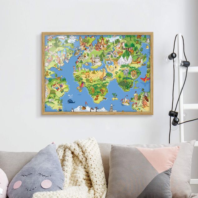 decoração quarto bebé Great and Funny Worldmap