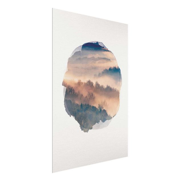 quadros de paisagens WaterColours - Mist At Sunset