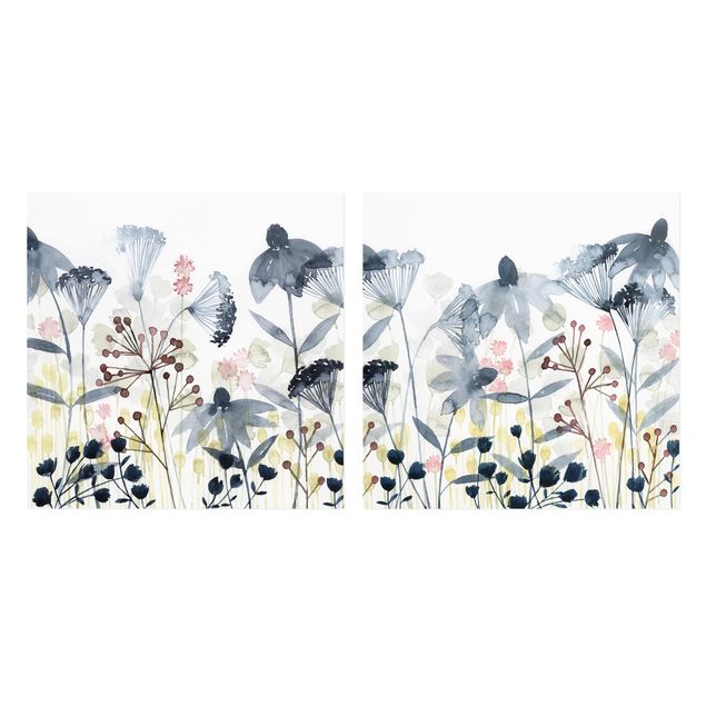 decoração quadros Wildflowers Watercolour Set I