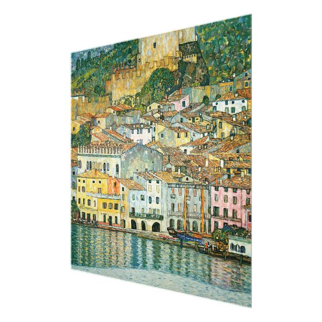 Quadros em vidro cidades e paisagens urbanas Gustav Klimt - Malcesine On Lake Garda