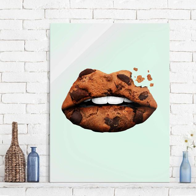 Quadros em vidro Lips With Biscuit