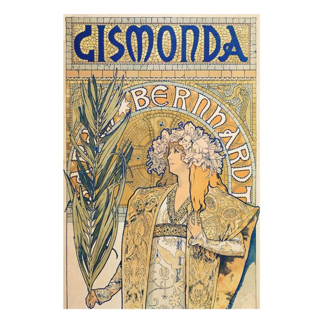 Quadros em vidro frases Alfons Mucha - Poster For The Play Gismonda