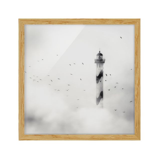 Quadros praia Lighthouse In The Fog