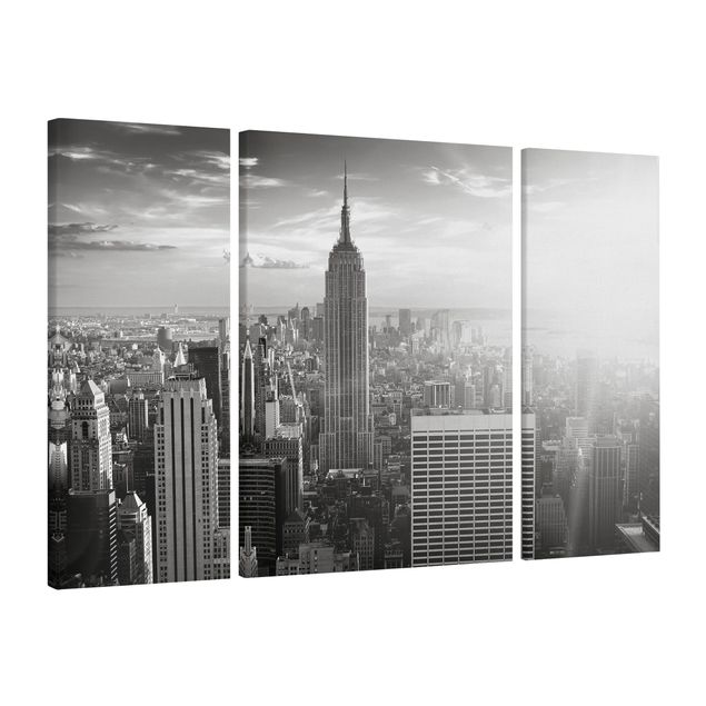 Telas decorativas em preto e branco Manhattan Skyline