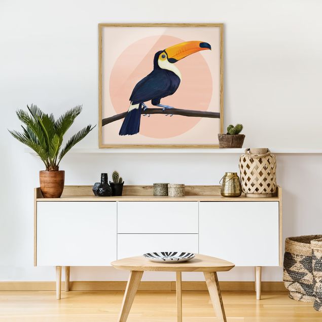 Quadros famosos Illustration Bird Toucan Painting Pastel