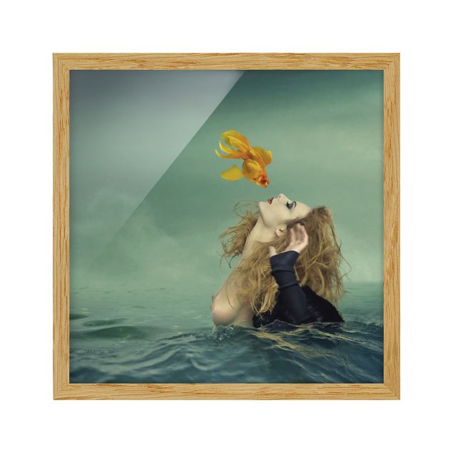 Quadros retratos Kiss Of A Goldfish