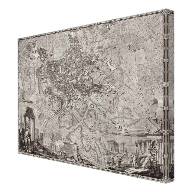 Telas decorativas mapas Vintage Map Rome