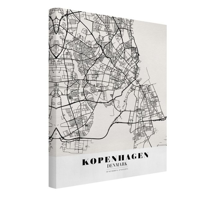Quadros mapa mundi Copenhagen City Map - Classic