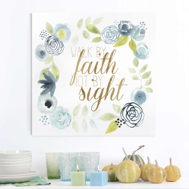 decoraçoes cozinha Garland With Saying - Faith