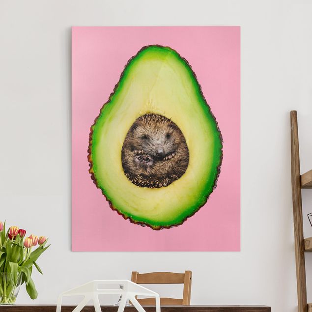 decoraçao para parede de cozinha Avocado With Hedgehog