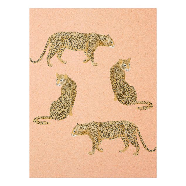 Quadros famosos Illustration Leopard Pink Painting