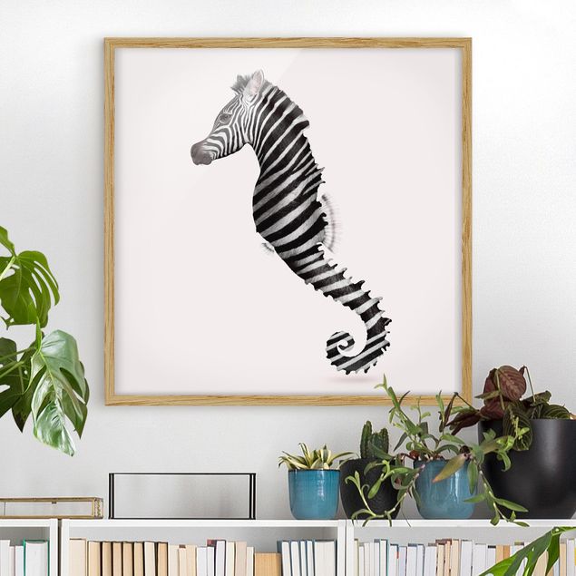 decoraçao cozinha Seahorse With Zebra Stripes
