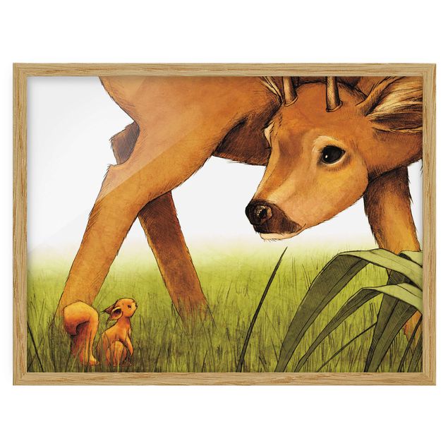 quadro animais quarto bebé Einhörnchen Meets The Deer