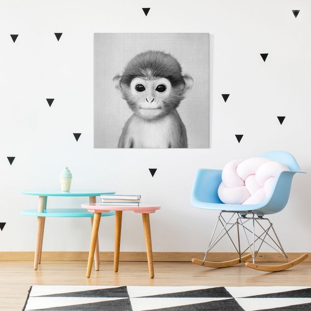 Decoração para quarto infantil Baby Monkey Anton Black And White