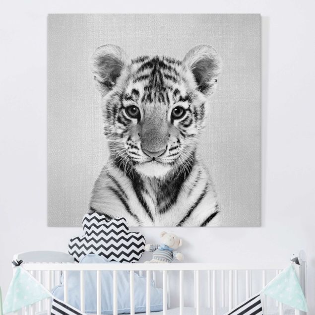 decoração quarto bebé Baby Tiger Thor Black And White