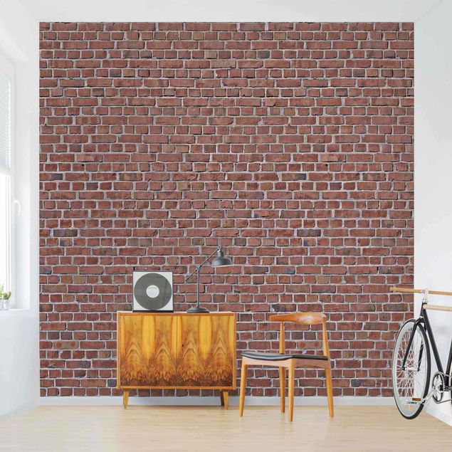 decoraçao cozinha Brick Tile Wallpaper Red