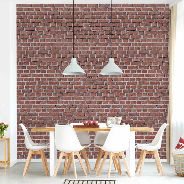 papel de paredes 3d Brick Tile Wallpaper Red