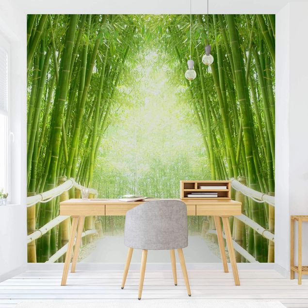 Papel de parede 3D Bamboo Way