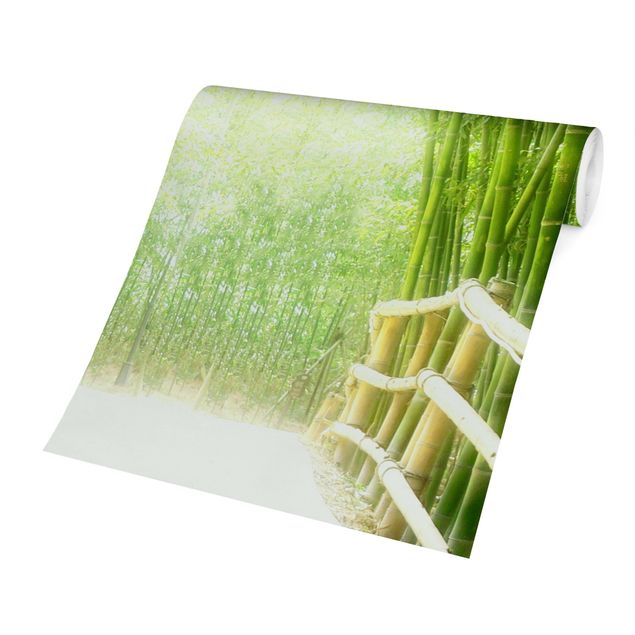Papel de parede verde Bamboo Way
