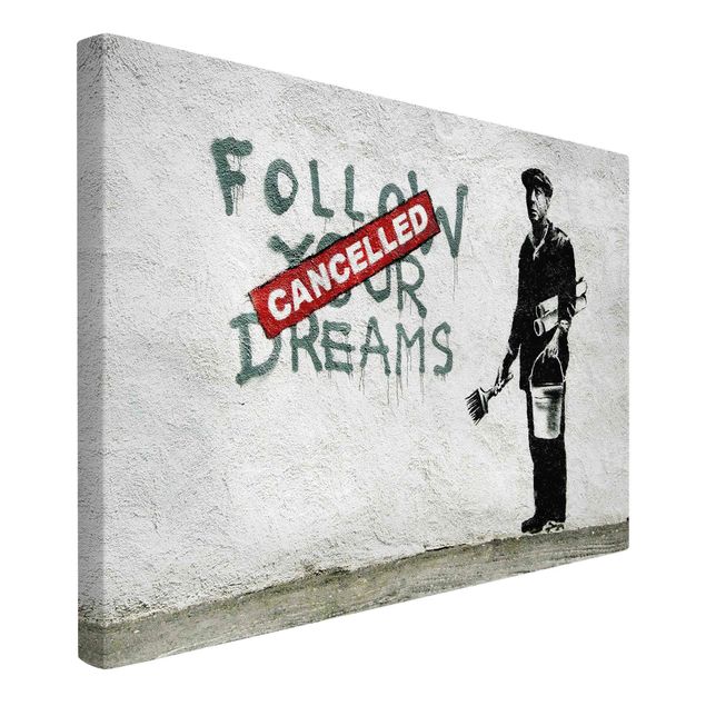 Quadros preto e branco Follow Your Dreams - Brandalised ft. Graffiti by Banksy